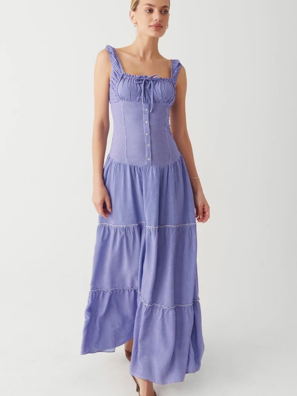 Frankies Bikinis Christabelle Ruffle Maxi Dress